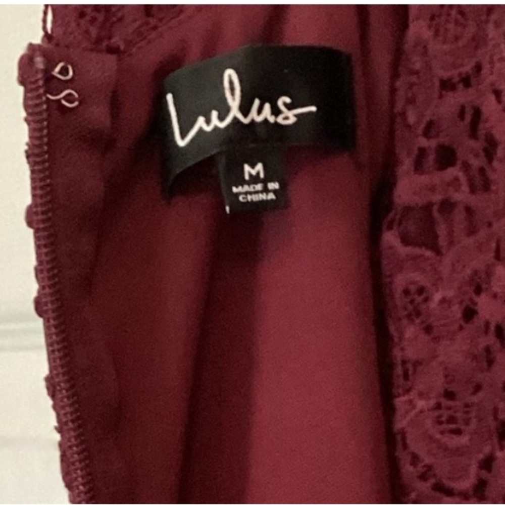 Burgundy maroon lace maxi dress from Lulu's M - Picture 5 of 7